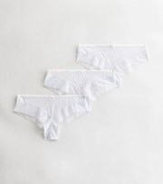 New Look 3 Pack White Leopard Lace Brazilian Briefs
